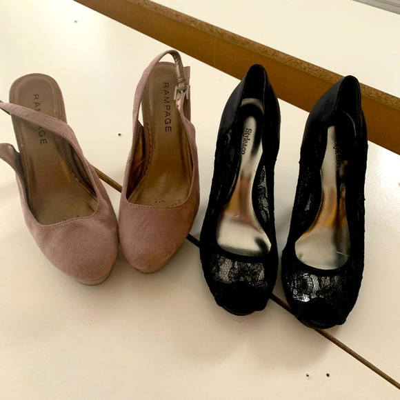 3 for 40! 🎉 Rampage Y2k Two pairs of size 7 heels - Picture 1 of 6
